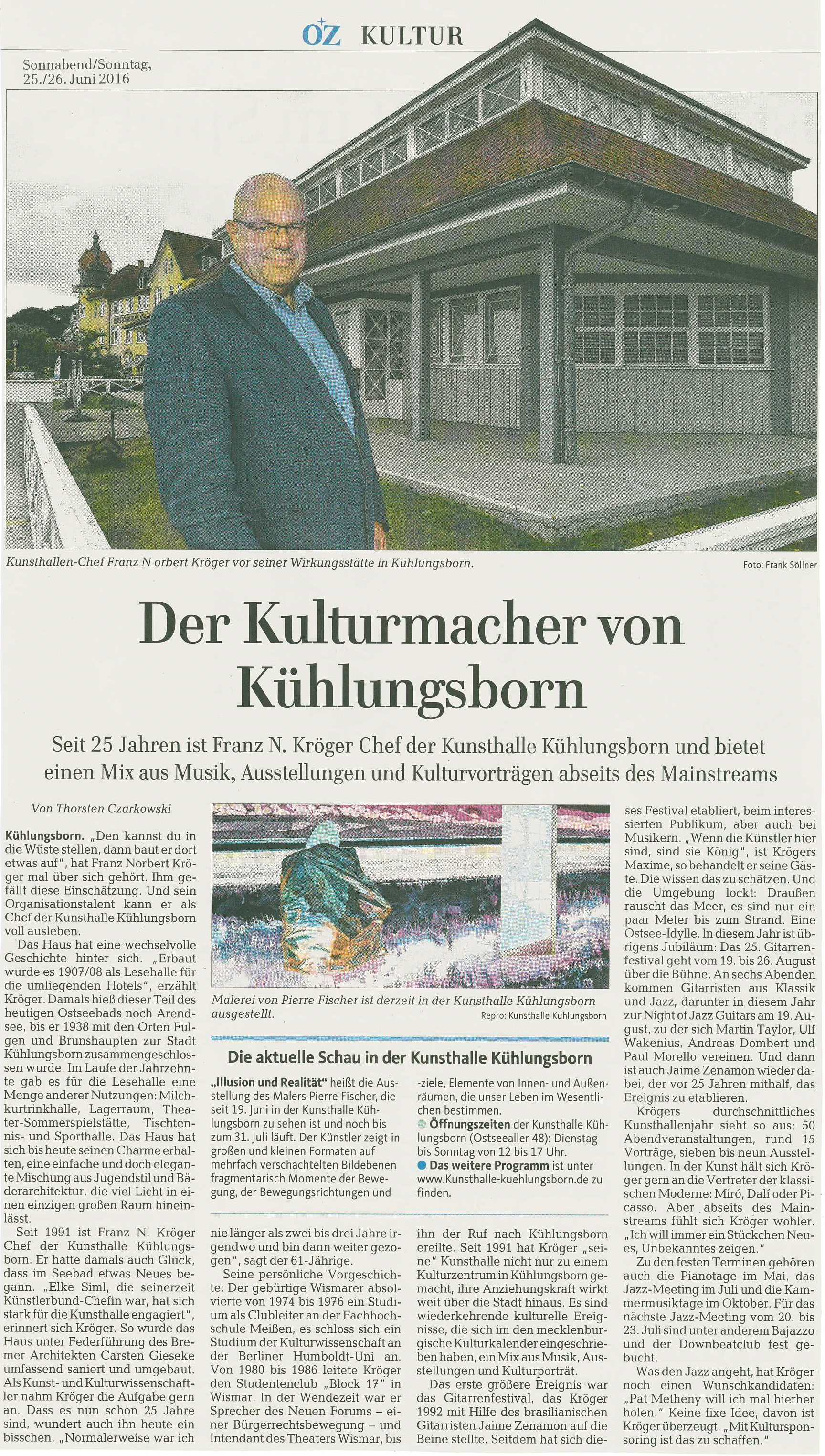 Ostsee-Zeitung 25.06.2016 - Kulturmacher